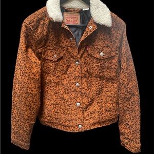 Levi's Orange Leopard Print Jacket